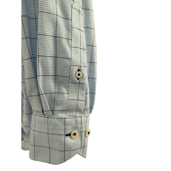 Lorenzo Uomo Mens Regular Fit Blue Checkered Dress Shirt 15 1/2 34-35 - Picture 4 of 8